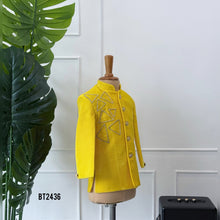 Load image into Gallery viewer, BT2436 Designer Baby Boy Yellow Blazer with Geometric Handwork Detailing
