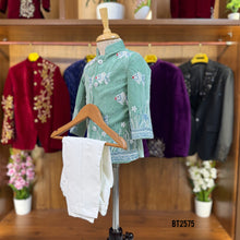 Load image into Gallery viewer, BT2575 Aqua Blue Underwater Theme With Hand Embroidery Jhodpuri
