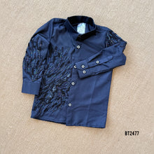 Load image into Gallery viewer, 🖤 BT2477 Black Crystal Embellished Designer Shirt for Baby Boys
