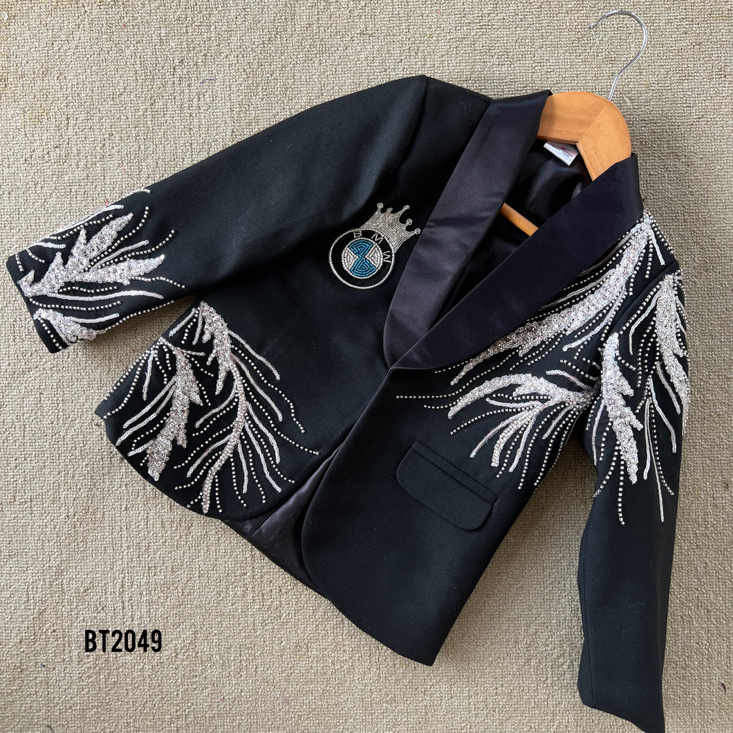 BT2049 Black Premium Party Wear Blazer for Boys – Special Occasion Outfit  🌟👑