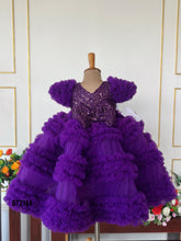 Load image into Gallery viewer, BT2144  Royal Plum Ruffle Dream Dress 💜👑

