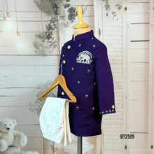 Load image into Gallery viewer, BT2509 Royal Blue Elephant Embroidered Baby Boy Indo-Western | Luxury Party &amp; Wedding Outfit
