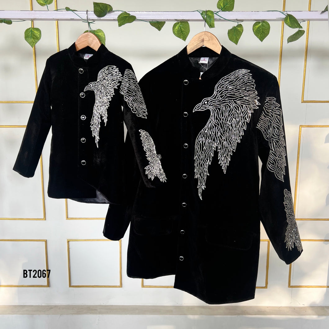 BT2067 🖤 Eagle Theme Dad Son Party Wear Jacket
