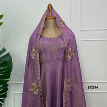 Load image into Gallery viewer, BT2674 Lavender Designer Mom &amp; Daughter Party Wear Gown with Dupatta
