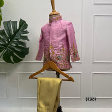 Load image into Gallery viewer, BT2657 Royal Pink Elephant Embroidered Designer Baby Boy Sherwani
