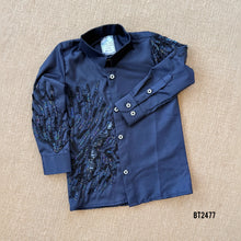 Load image into Gallery viewer, 🖤 BT2477 Black Crystal Embellished Designer Shirt for Baby Boys
