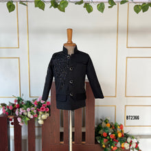Load image into Gallery viewer, Bt2366 Black Embroidered Blazer for Boys – Luxury Kids Party Wear Outfit
