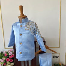 Load image into Gallery viewer, BT2307 ✨ Prince Charming’s Dream Outfit – Sky Blue Royal Bandhgala ✨

