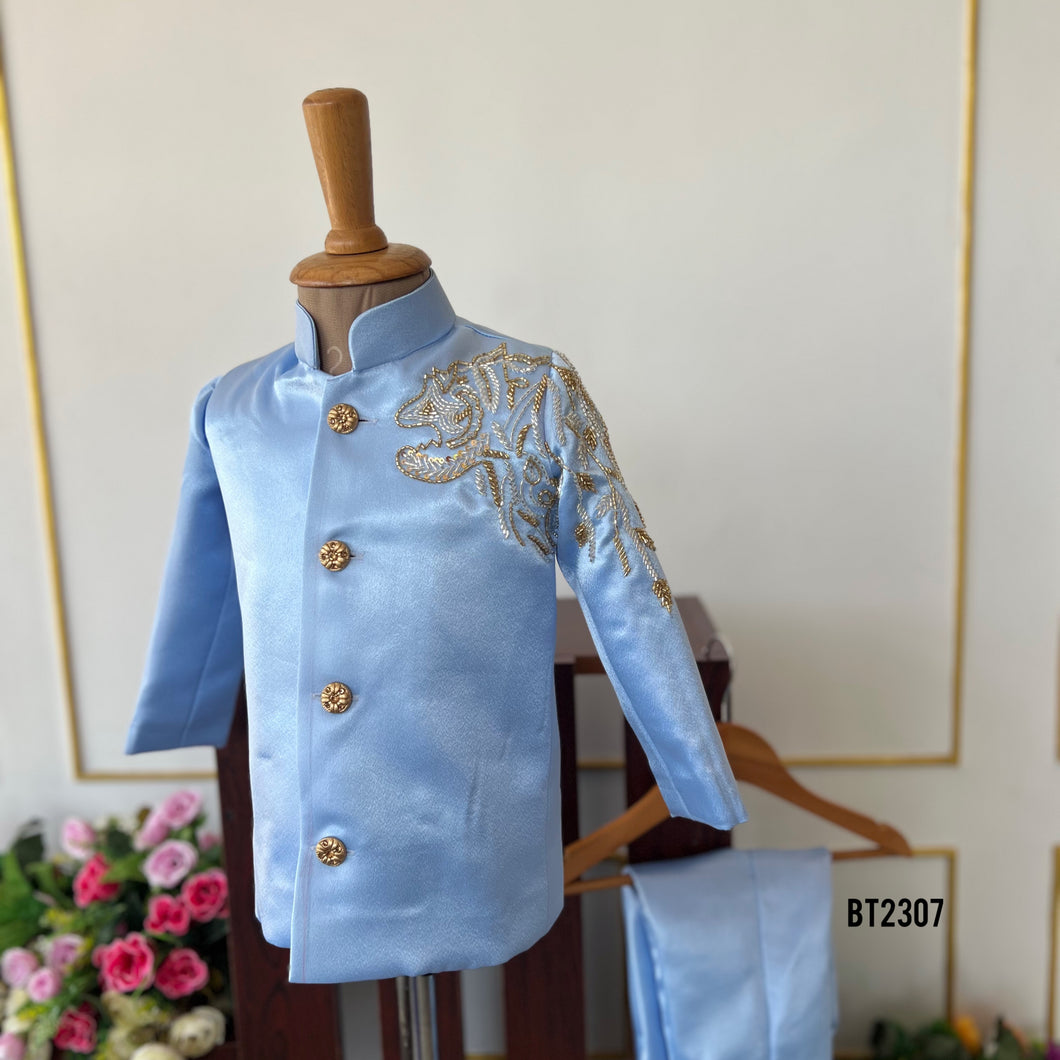 BT2307 ✨ Prince Charming’s Dream Outfit – Sky Blue Royal Bandhgala ✨