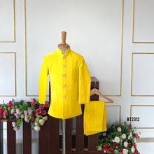 Load image into Gallery viewer, BT2312 🌟 Radiant Royalty: Mustard Yellow Bandhgala for Boys 🌟
