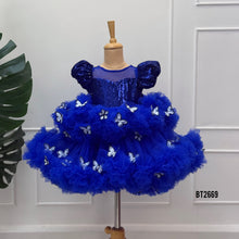 Load image into Gallery viewer, BT2669 Royal Blue Butterfly Tutu Birthday Dress for Baby Girls
