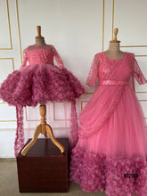 Load image into Gallery viewer, BT2028 🌸 Mommy &amp; Me Rose Petal Dreams – Matching Party Dresses 🌸
