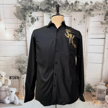 Load image into Gallery viewer, BT2615 Black Designer Shirt for Dad with Deer Hand Embroidery | Premium Birthday Wedding Party Wear Shirt
