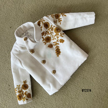 Load image into Gallery viewer, BT2374 White Baby Boy Embroidered Blazer with Golden Floral Work – Premium Party &amp; Wedding Outfit
