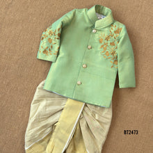Load image into Gallery viewer, 💚 BT2473 Mint Green Floral Embroidered Jodhpuri for Baby Boys

