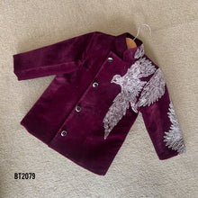 Load image into Gallery viewer, BT2079 🦅 Majestic Maroon: Eagle Embroidered Boys Party Wear Jodhpuri 🎉
