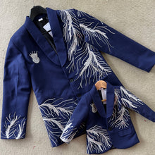 Load image into Gallery viewer, BT2083 👔 Royal Duo: Dad &amp; Son Twinning in Navy Majesty 💙
