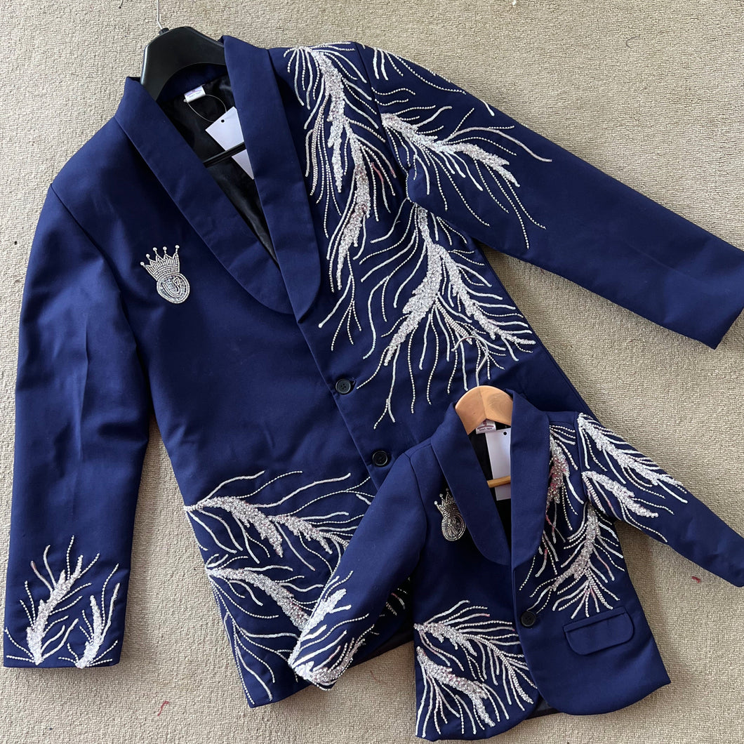 BT2083 👔 Royal Duo: Dad & Son Twinning in Navy Majesty 💙