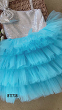 Load and play video in Gallery viewer, BT1738 Celestial Blue Sequin Ruffle Dress - Baby Glitz &amp; Glam
