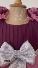 Load and play video in Gallery viewer, BT1784 Twilight Sparkle Festive Dress - Bordeaux Bliss

