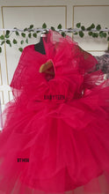 Load and play video in Gallery viewer, BT1458 Red Embroidered Fluffy Party wear Frock
