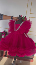 Load and play video in Gallery viewer, BT1593 Ruby Radiance: Your Little Gem&#39;s Perfect Party Dress
