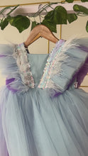 Load and play video in Gallery viewer, BT1519 Girls Ostrich Feather Multicolour Party wear Frock
