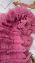 Load and play video in Gallery viewer, BT1616 Luxury Multiple Layered Birthday Party Wear Frock For Baby Girls
