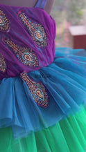 Load and play video in Gallery viewer, BT1465 Peacock Princess: A Jewel-Toned Tulle Dress for Enchanting Occasions
