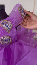 Load and play video in Gallery viewer, BT1552 Butterfly Embossed Structured Bouncy Birthday Frock
