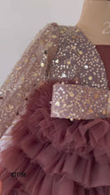 Load and play video in Gallery viewer, BT1798 Midnight Chocolate Sparkle Dress - A Toast to Elegance

