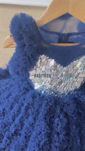 Load and play video in Gallery viewer, BT1470 Sapphire Elegance Party Frock - Dance into Delight
