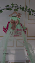 Load and play video in Gallery viewer, BT1626 Butterfly Theme Long Tail Birthday Party Wear Frock For Baby Girls
