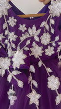 Load and play video in Gallery viewer, BT1863 Majestic Amethyst: Regal Purple Floral Gown
