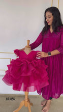 Load and play video in Gallery viewer, BT1856 Crimson Rose Twirl Dress - A Cascade of Elegance!
