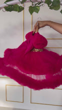 Load and play video in Gallery viewer, BT1636 Double Ruffle Party Wear Frock For Baby Girls
