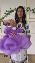 Load and play video in Gallery viewer, BT1621 Thread Embroidery Organza Bouncy Frock For Baby Girls
