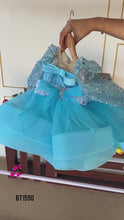 Load and play video in Gallery viewer, BT1590 Pastel Bling Party Wear Frock For Baby Girls
