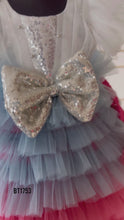 Load and play video in Gallery viewer, BT1753 Cascading Dreams: Kids&#39; Layered Party Dress
