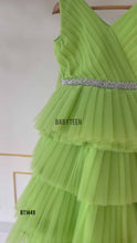 Load and play video in Gallery viewer, BT1449 Green Multilayer Party wear
