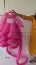 Load and play video in Gallery viewer, BT1429 Enchanted Fuchsia Fairytale Dress with Glittering Accents for Little Stars
