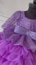 Load and play video in Gallery viewer, BT1646 Shimmer Party Wear Frock For Baby Girls
