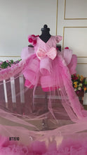 Load and play video in Gallery viewer, BT1510 Flower Theme Embroidered Long Tail Party wear
