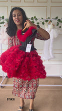 Load and play video in Gallery viewer, BT1436 Red Flower Theme Party Wear Frock
