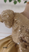 Load and play video in Gallery viewer, BT1795 Golden Glamour - Baby&#39;s Sequinned Party Dress
