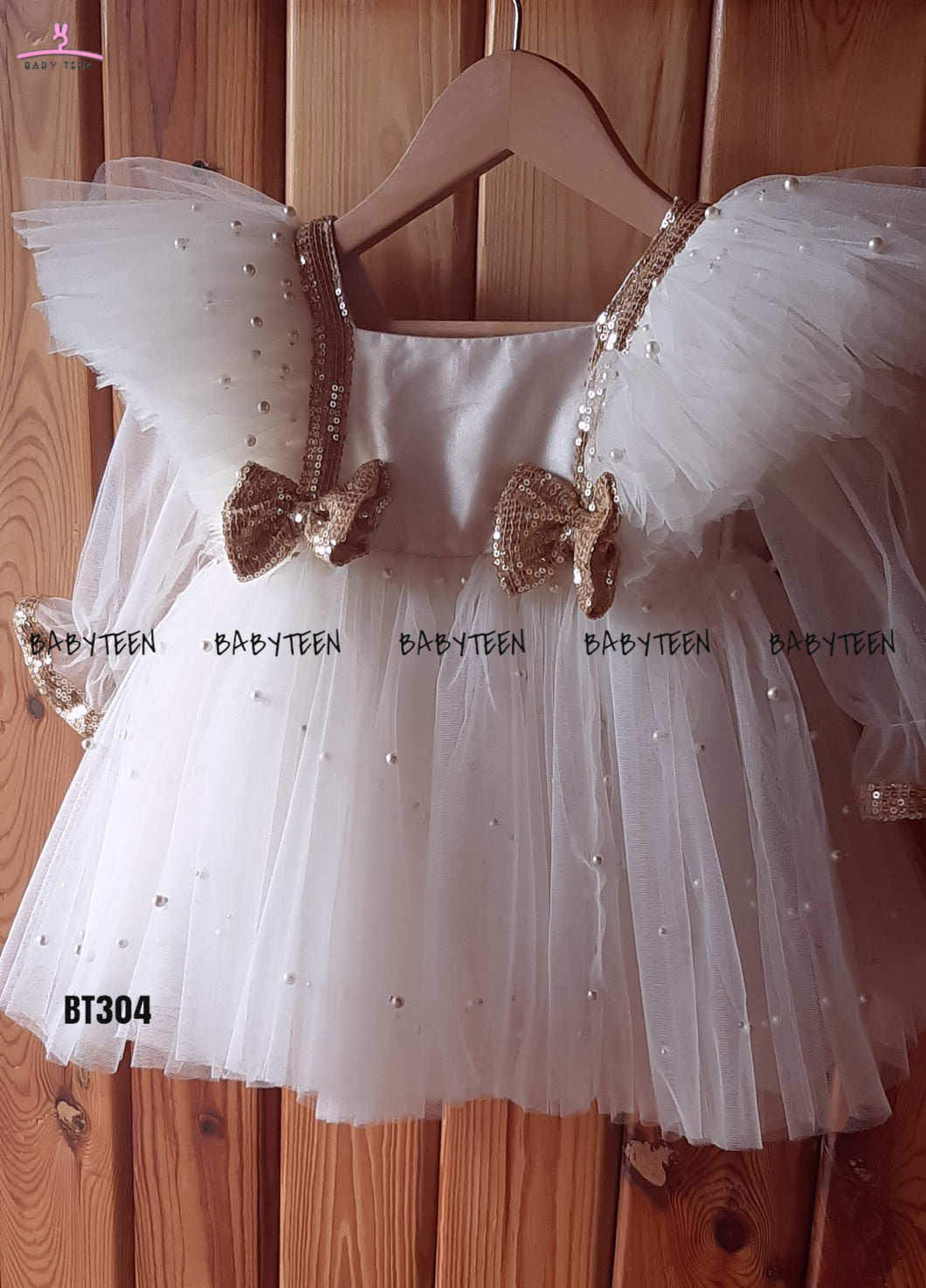 BT304 Pearl Embellish  Birthday Party wear Frock
