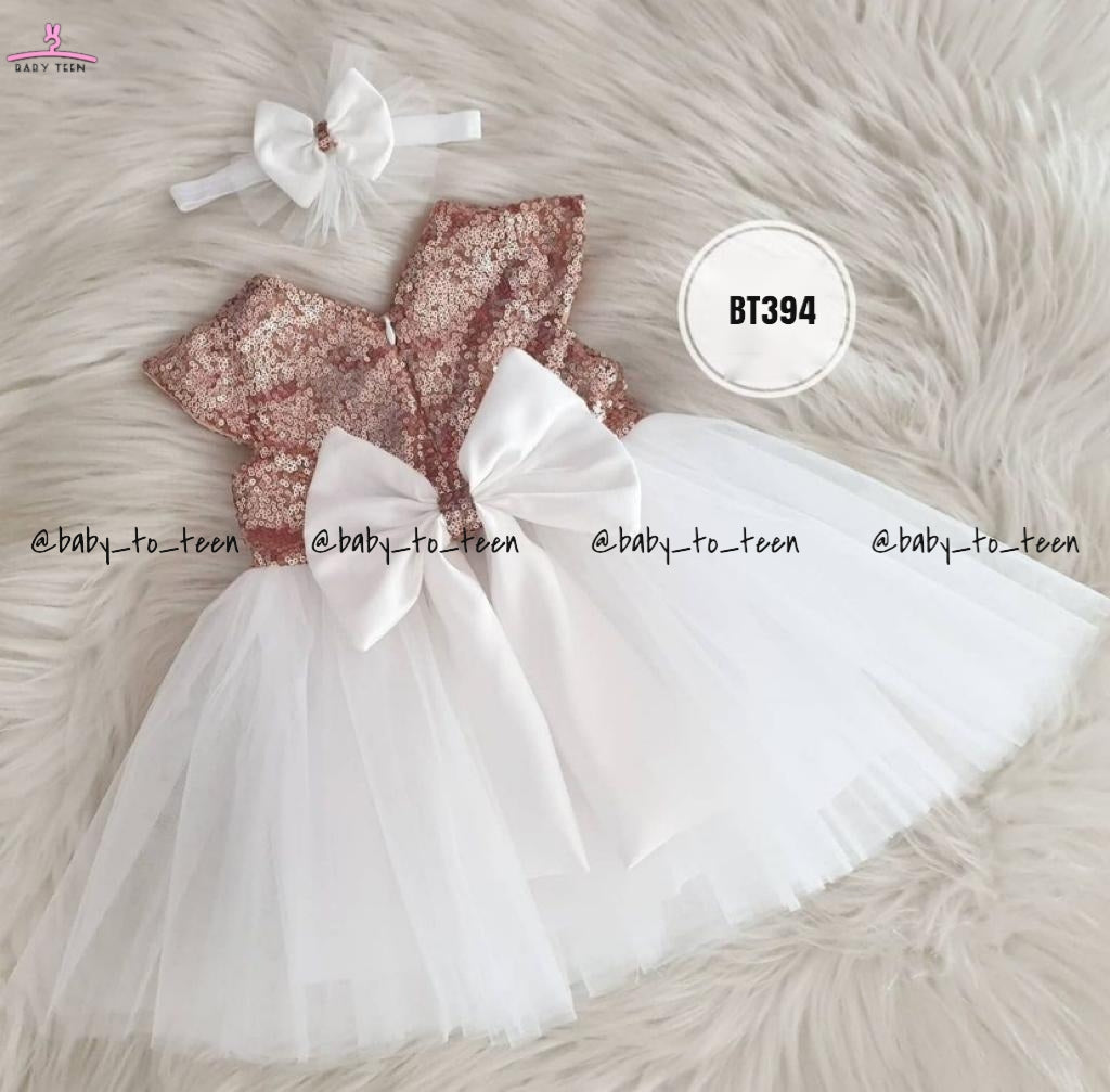 BT394 White Sequins Frock