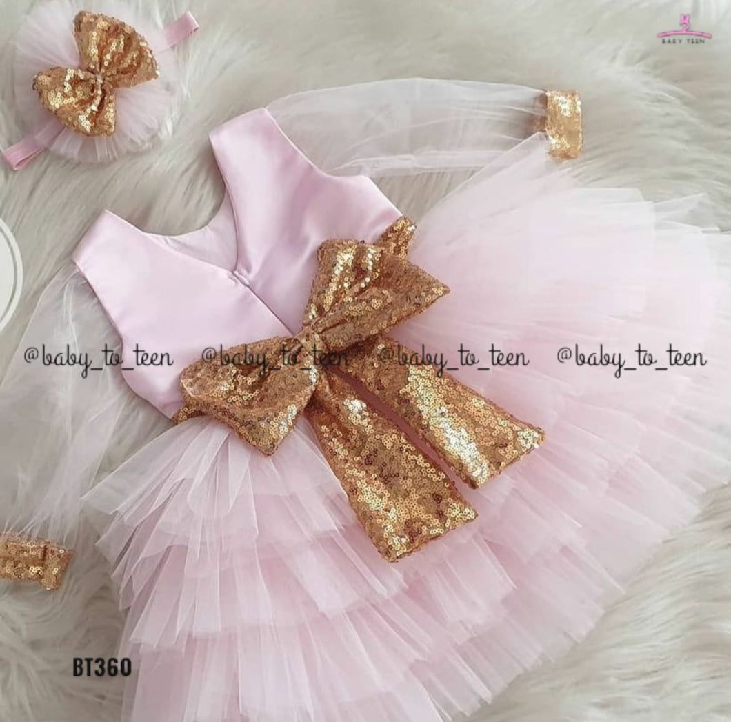 BT360 Pink Sequins Frock