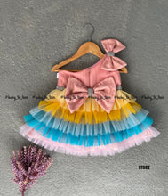 Load image into Gallery viewer, BT582 Multi Color Pleated One Shoulder Birthday Frock
