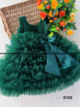 Load image into Gallery viewer, BT1329 Green Frills Party wear Frock
